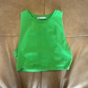 Zara Solid Green Tank